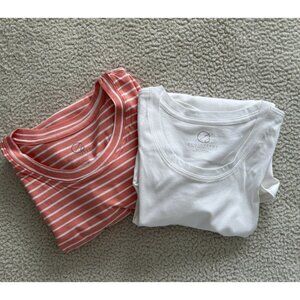 Ecothreads Women's 2-Pack Soft Comfort Short Sleeve T-Shirts White/Coral Sz XXL